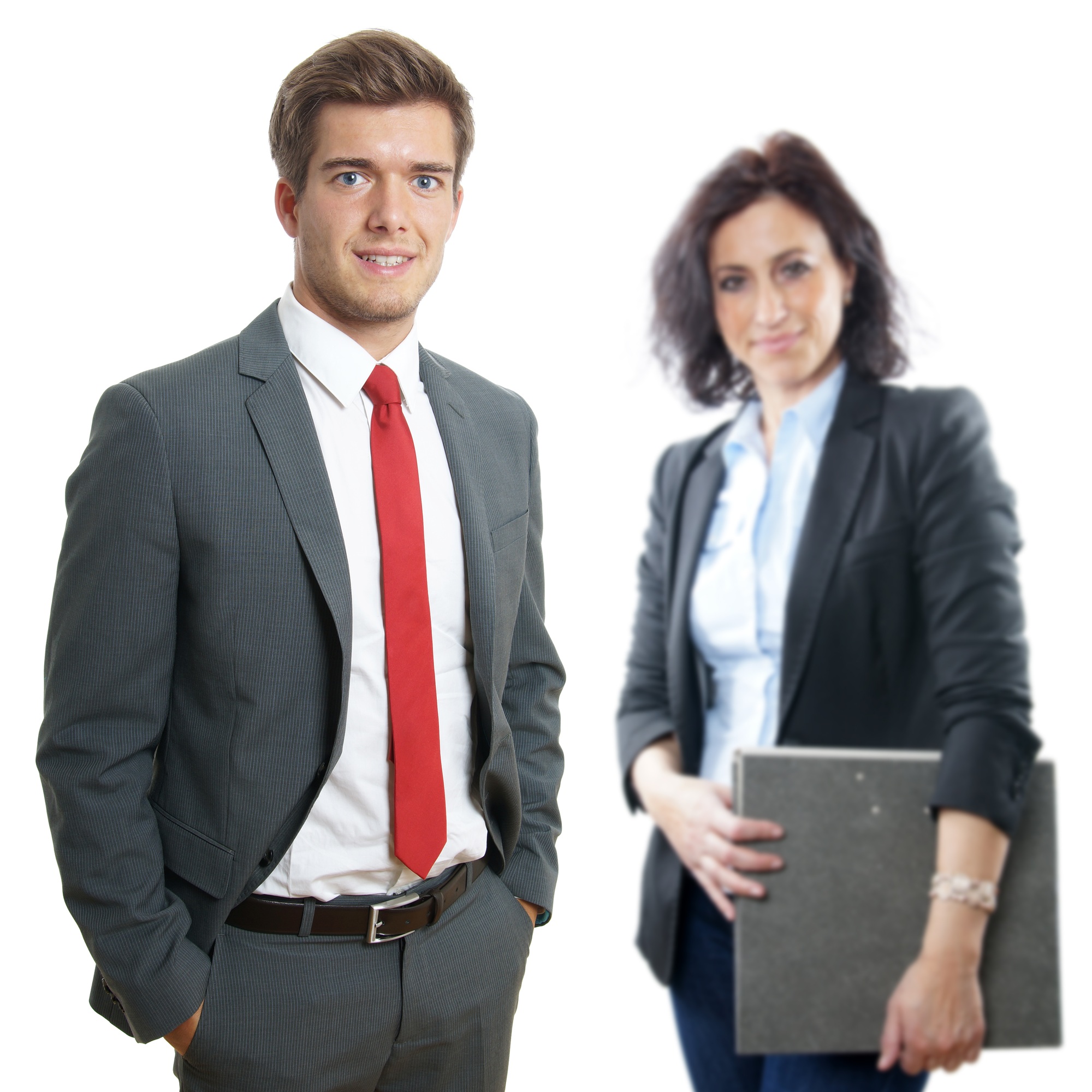young businessman with secretary